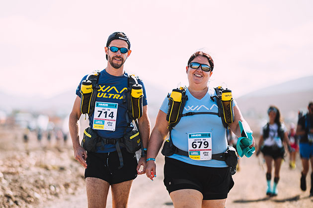 Two persons walk on hmds marathon