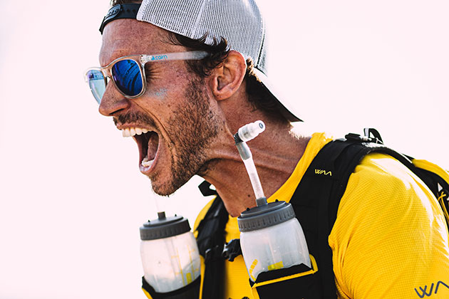 face of person on finish line